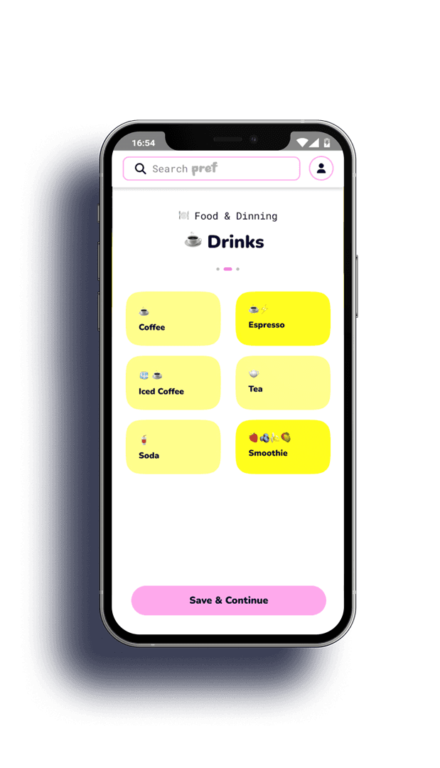 Selecting multiple preferences
