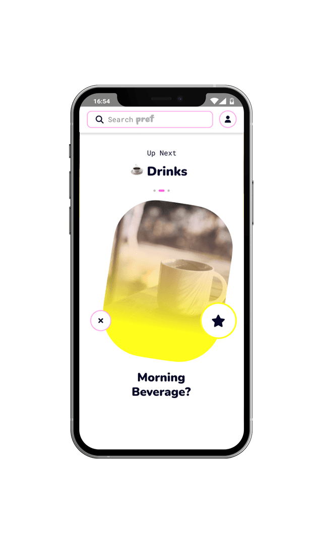 Swiping through preferences